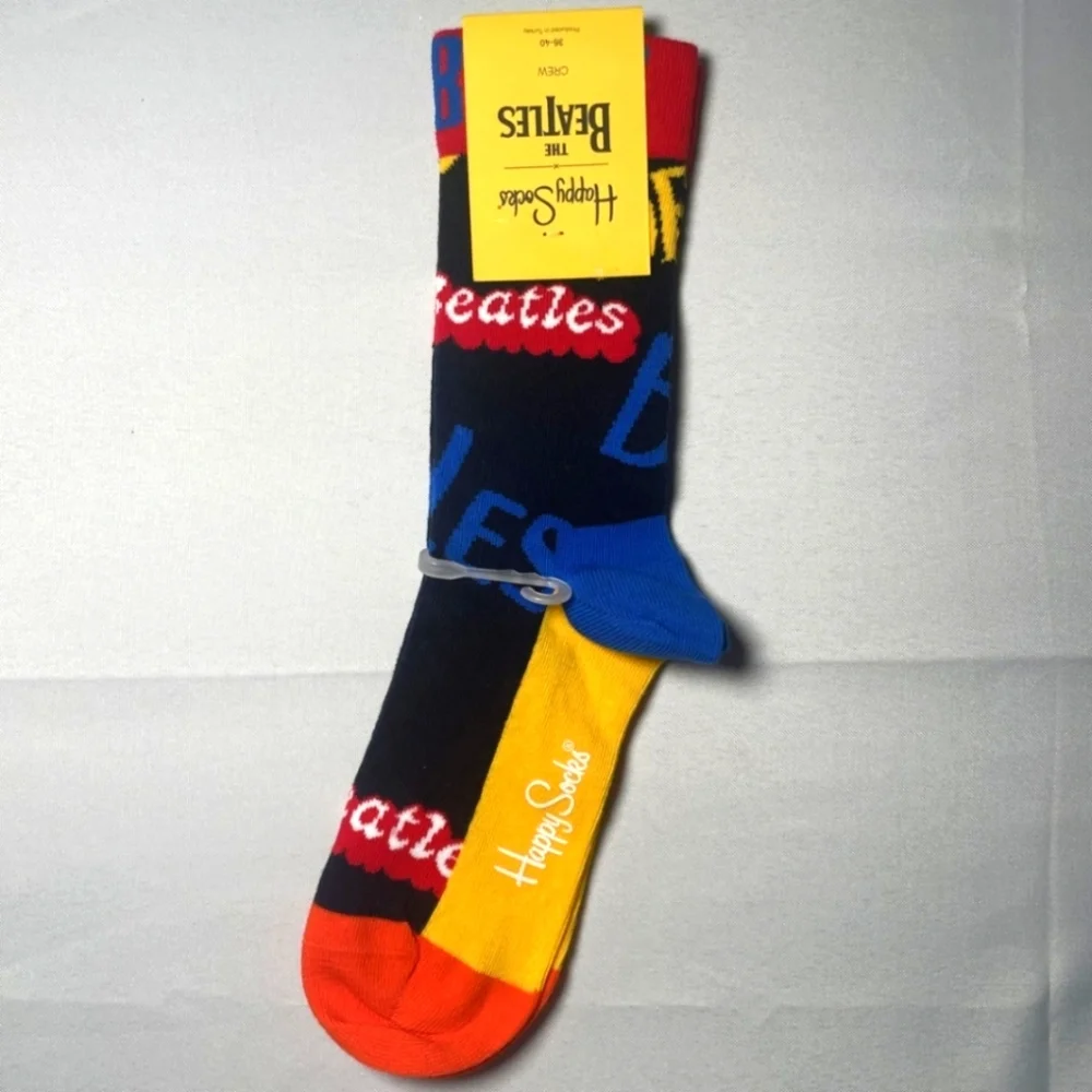 NWT Unisex The Beatles Happy Socks - Red, Blue, Yellow